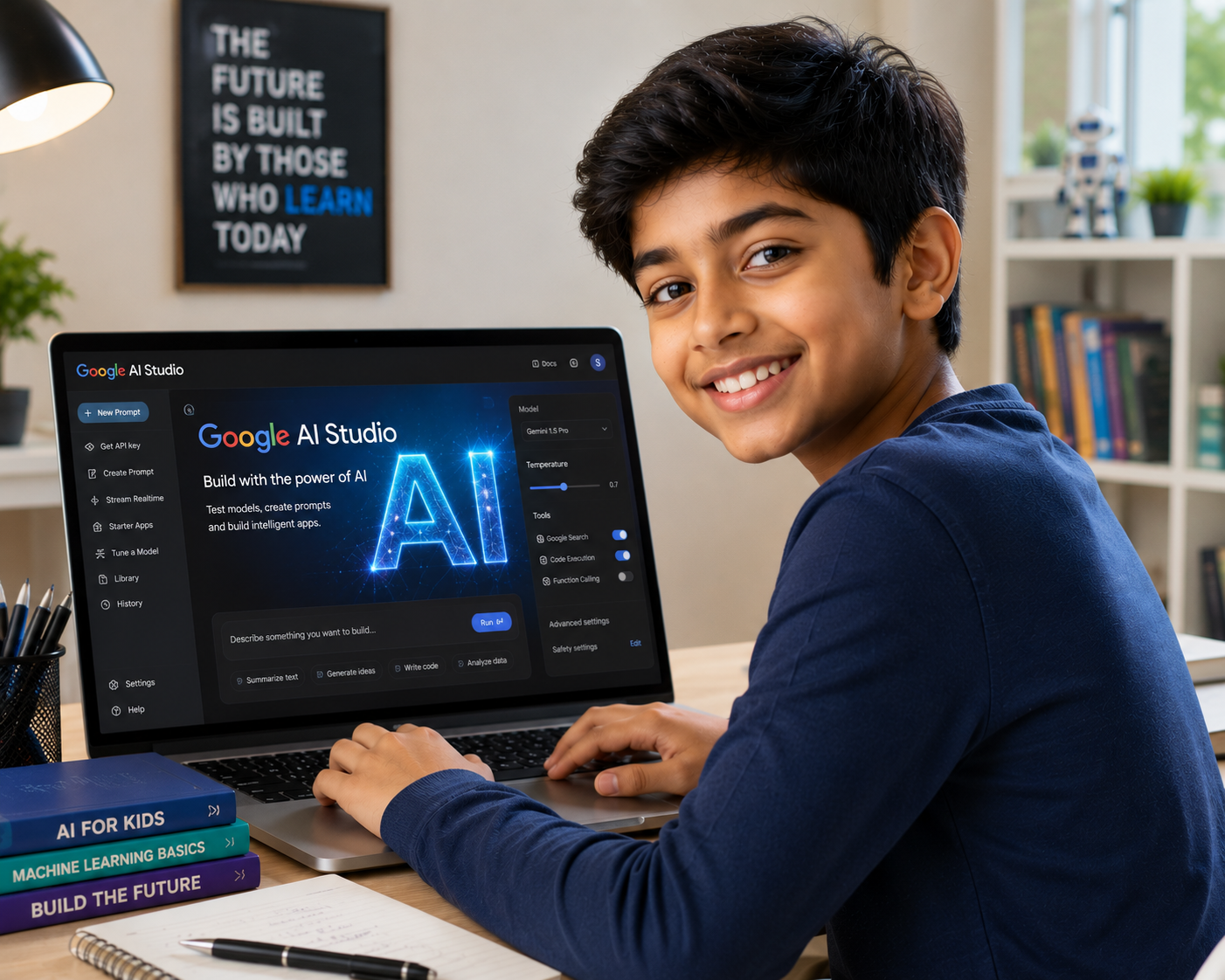 AI Hackathon 2027 — a young coder building with AI